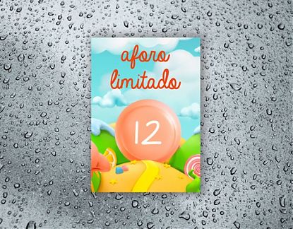  Vinilo adhesivo personalizado de temática infantil para colegios AFORO MÁXIMO 07191