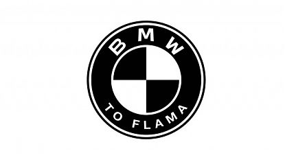  Pegatina logo BMW TO FLAMA en vinilo adhesivo, stickers bmw, Pegatina logo BMW en vinilo adhesivo para coche 08548