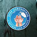  Stop Coronavirus, límpiese las manos. Vinilo adhesivo para espejos de baño, señal de prevención circular 06883