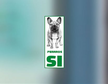  Cartel/Rótulo impreso sobre vinilo adhesivo PERROS SI pegatinas perros, adhesivos de perros, adhesivo prohibido perros 05809