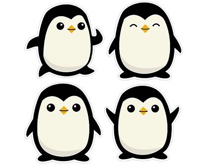  Adhesivos Infantiles Pared Los cuatro pingüinos 02069