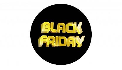  ¡Ilumina tu Black Friday con Elegancia! Vinilo Decorativo Circular Negro y Dorado para Ofertas Irresistibles 08839