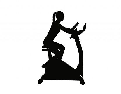  Vinilo decorativo para gimnasios con una silueta sobre una bicicleta de spinning 06595