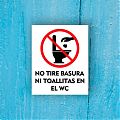  Adhesivo NO TIRE BASURA NI TOALLITAS EN EL WC - Vinilos decorativos, pegatinas, stickers 08432