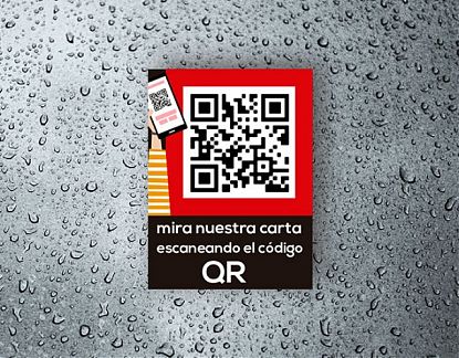  Código QR -  Vinilo adhesivo personalizado para la carta de restaurantes, bares, heladerías y cafeterías 07018