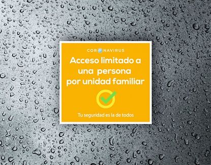  Vinilo adhesivo para tiendas Acceso limitado a una persona por unidad familiar - coronavirus, covid 19 - 07000
