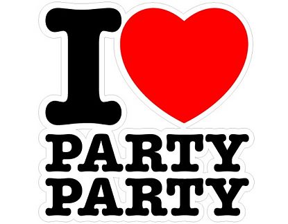  Sitcker adhesivo de vinilo I Love Party Party 01670