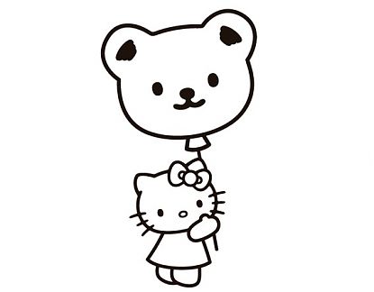  Vinilo Infantil infantil Hello Kitty con su globo, venta de vinilos decorativos infantiles, tienda de vinilos decorativos infantiles 01650