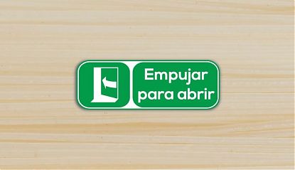  Etiqueta De Señalizacion Empujar - pegatina que indica el sentido de apertura de las puerta en caso de emergencia 08164