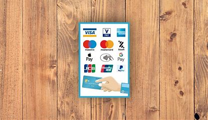  Carteles grandes y pequeños Crédito Débito Visa - adhesivos de formas de pago 08668