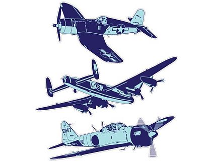  Adhesivos de Vinilo Aviones de Combate de la Segunda Guerra Mundial 01764