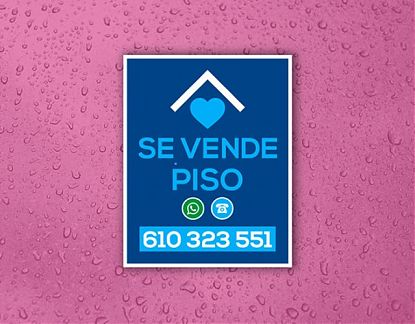  Carteles para inmobiliarias y particulares adhesivos de vinilo - SE VENDE PISO - Cartel en vinilo se vende se alquila 07624