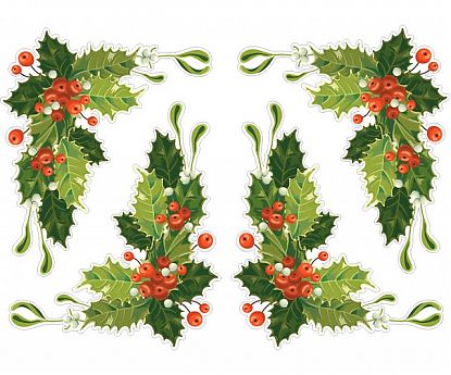  Vinilos  Decoración Navidad para Vidrieras Adornos en las cuatro esquinas 2 01986