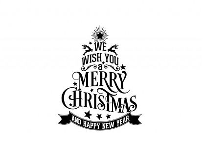  Vinilo decorativo Navidad we wish you a merry christmas and happy new year 06090