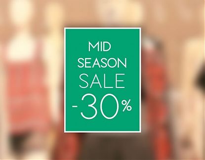  Mid Season Sale - Rótulo personalizado impreso sobre vinilo adhesivo especial para escaparates de tiendas y comercios 07318