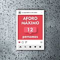  Vinilo adhesivo personalizado AFORO MÁXIMO  - especial para tiendas, negocios de hostelería, empresas y consultas médicas 07100