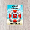  Vinilo adhesivo personalizado AFORO MÁXIMO PARA PISCINAS - cartel editable aforo máximo piscinas públicas y privadas 07760