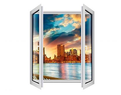  Adhesivo de vinilo ventana Atardecer en Nueva York 04477