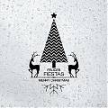  Vinilo para Escaparates, cristales y paredes Decoración Navidad ÁRBOL DE NAVIDAD CON CIERVOS 07487