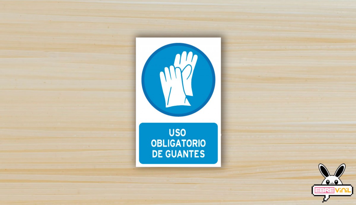 Señal adhesiva obligatorio el uso de los guantes de seguridad