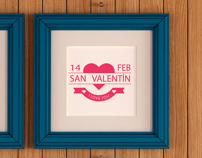 vinilo catorce de febrero día de San Valentín, decoración vinilos escaparates, paredes de tiendas, comercios, bares, restaurantes