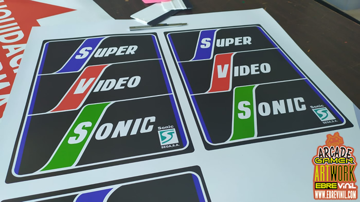 super video sonic vinilos muebles arcade