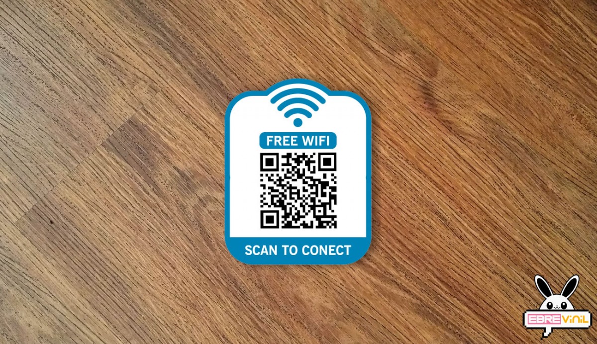 vinilo adhesivo con QR ofrece conectividad WiFi gratuita y personalización