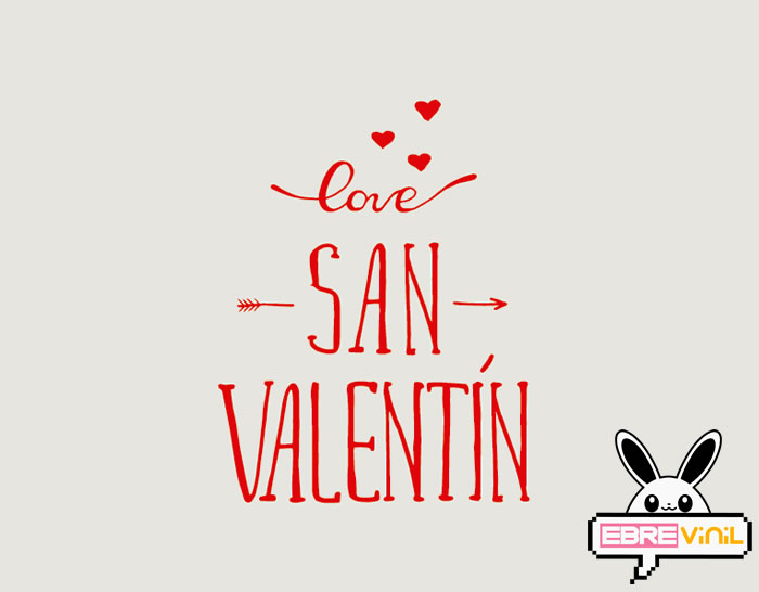 Vinilo decorativo para tiendas "Love San Valentín" 