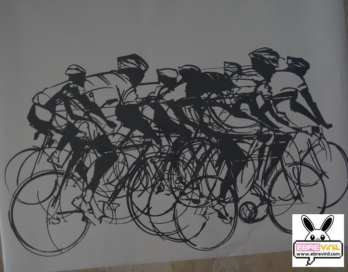 vinilo decorativo con un diseño sobre ciclismo