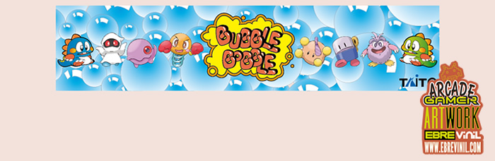 vinilo marquesina bartop arcade Bubble Bobble