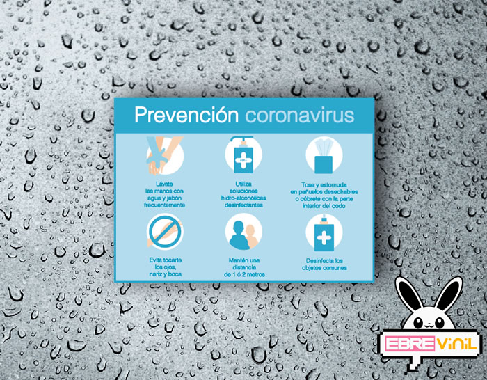 vinilos informativos prevención del coronavirus