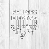 Vinilo Decorativo Navideño: FELICES FIESTAS - Celebra la Temporada con Estilo y Alegría 08853