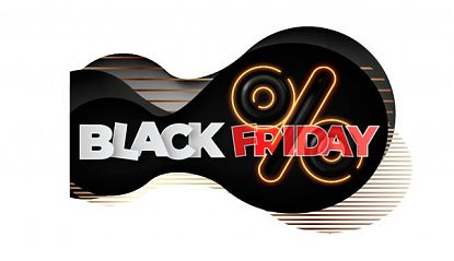  Vinilo Black Friday con efecto neón y forma orgánica - Adhesivo troquelado con orientación izquierda o derecha para escaparates 010027
