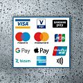  Vinilo adhesivo/cartel/pegatina: Visa, American Express, Visa Pay, Google Pay, Apple Pay, Maestro, Mastercard, Samsung Pay, JCB, Union Pay 08373