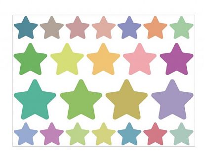  Colección de adhesivos infantiles impresos sobre vinilo con estrellas de colores 06429