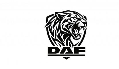  Vinilo de Corte Felino y Logo DAF | Adhesivo para Camión sin Fondo, +20 Colores y Medidas 010008