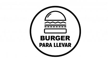  Vinilo adhesivo BURGER PARA LLEVAR - vinilo adhesivo hamburguesa - vinilos de hamburguesas 08062