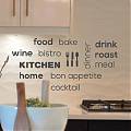  Vinilo decorativo mural para cocinas con palabras en inglés relacionadas con la cocina 06412