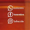  Vinilo decorativo personalizado redes sociales, WhatsApp + Facebook + Instagram 05199