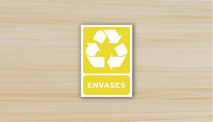  Adhesivos reciclaje para envases - ADHESIVO RECICLAJE ENVASES - Vinilos adhesivos para reciclaje en contenedores de basura 08109