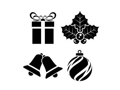  Decoración navideña con vinilos adhesivos acebo, regalo, campanas y bola de navidad 05047