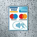  Pegatina impresa sobre vinilo con métodos de pago - pago con tarjeta - Visa, Mastercard, American Express, Maestro y Contactless 07699