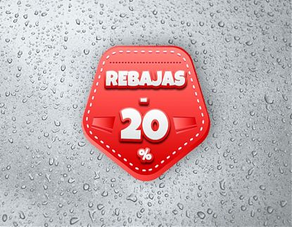  Cartel impreso sobre vinilo adhesivo personalizado para campañas de REBAJAS - Vinilos escaparates personalizados 07525