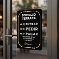  0Vinilo Adhesivo Servicio Terraza con Laminado Protector para Mesas – Evita Consultas Repetitivas y Agiliza tu Servicio 10006