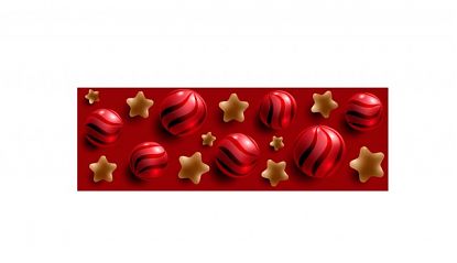  Vinilo adhesivo navideño de bolas y estrellas - Tira empalmable para cubrir escaparates 010024