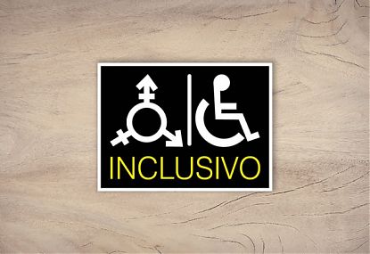  Vinilo adhesivo para lavabos y baños inclusivos - Baños para todos los géneros 07940