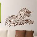  Vinilos decorativos sobre animales de la selva pareja de leopardos 04985