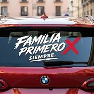 Vinilo Adhesivo Familia Primero Siempre | Pegatina de Corte para Luneta Trasera Coche 09993