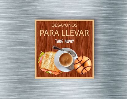  DESAYUNOS PARA LLEVAR - TAKE AWAY - Vinilo decorativo para cafeterías y bares 07419