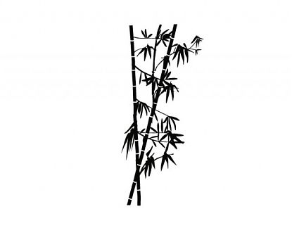  Vinilo decorativo floral y naturaleza con una planta de bambú - Vinilos de Flores decorativos y detalles florales 06408